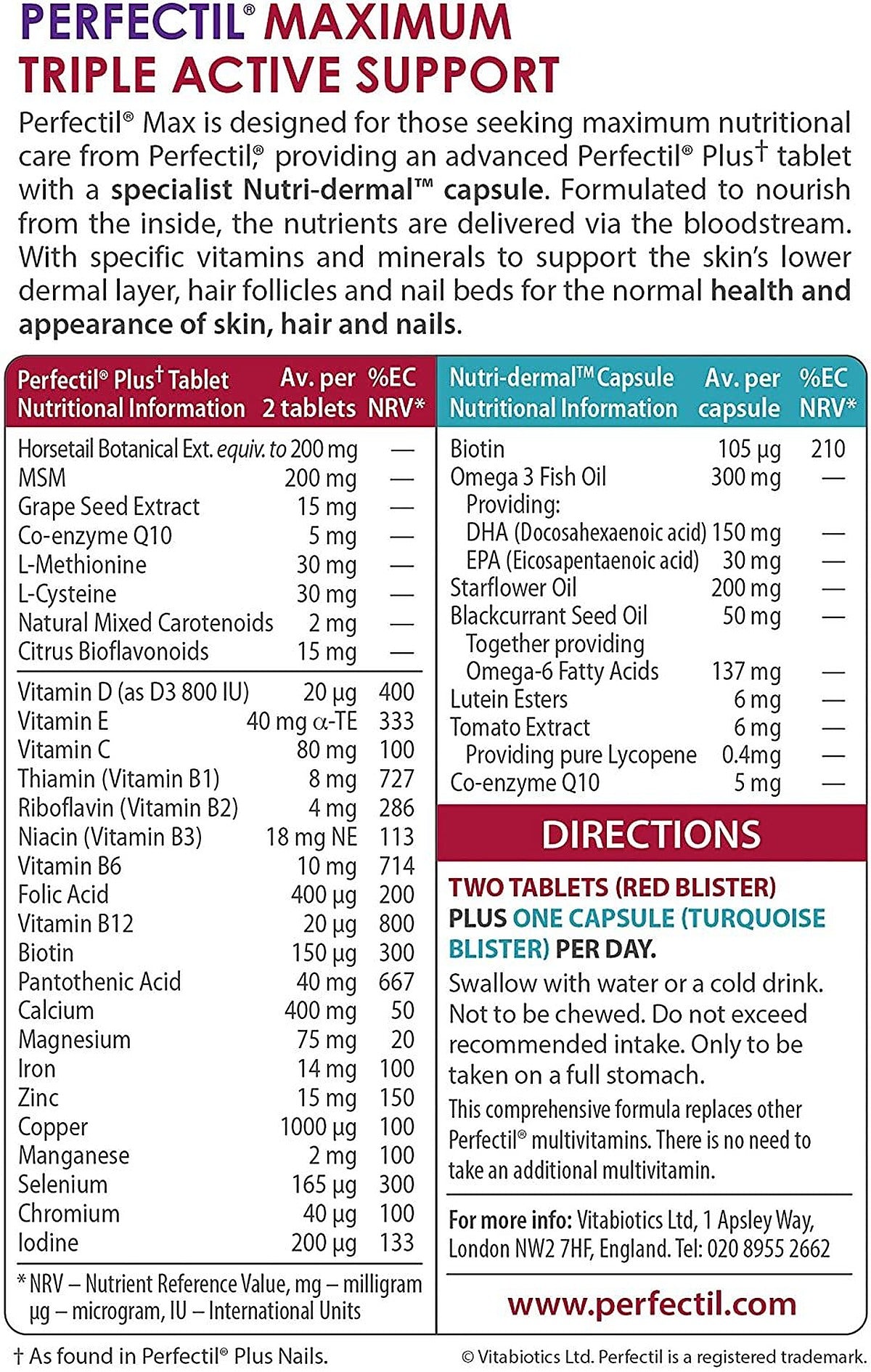 Vitabiotics Perfectil Max - 56 Tablets + 28 Capsules - image 3