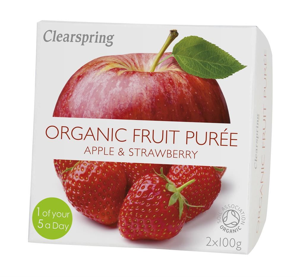Clearspring Organic Fruit Puree Apple/Strawberry (2x100g)