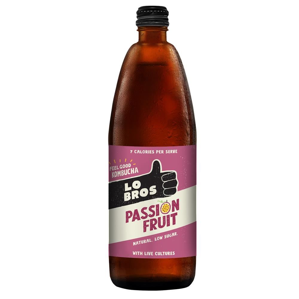 Lo Bros Passion Fruit Kombucha Low sugar 750ml