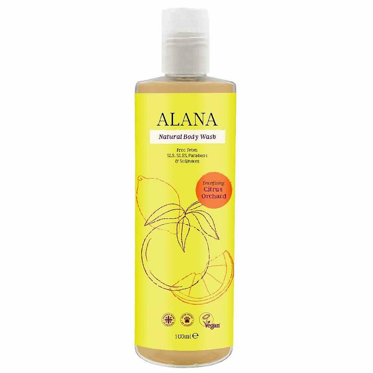 Alana Citrus Natural Body Wash 100ml Convenience/Travel Bottle