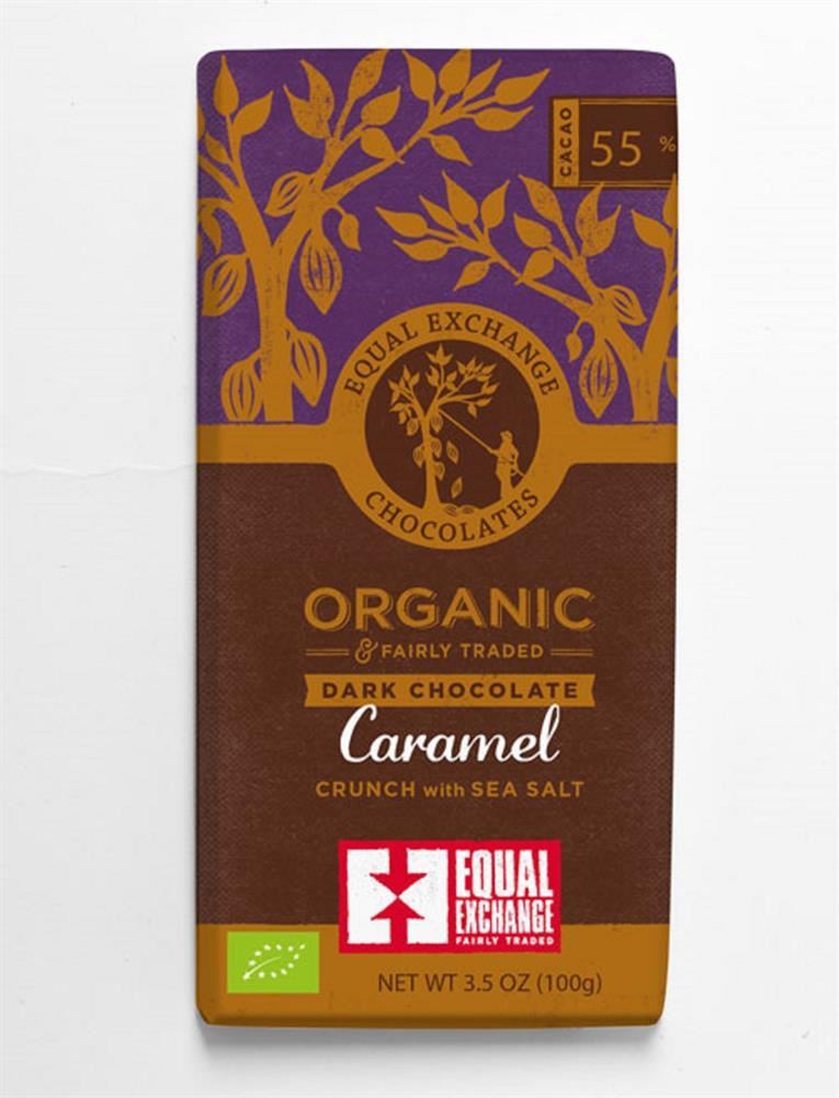 Equal Exchange Organic Caramel Crunch & Sea Salt Choc 55% 100g - 12 Pack