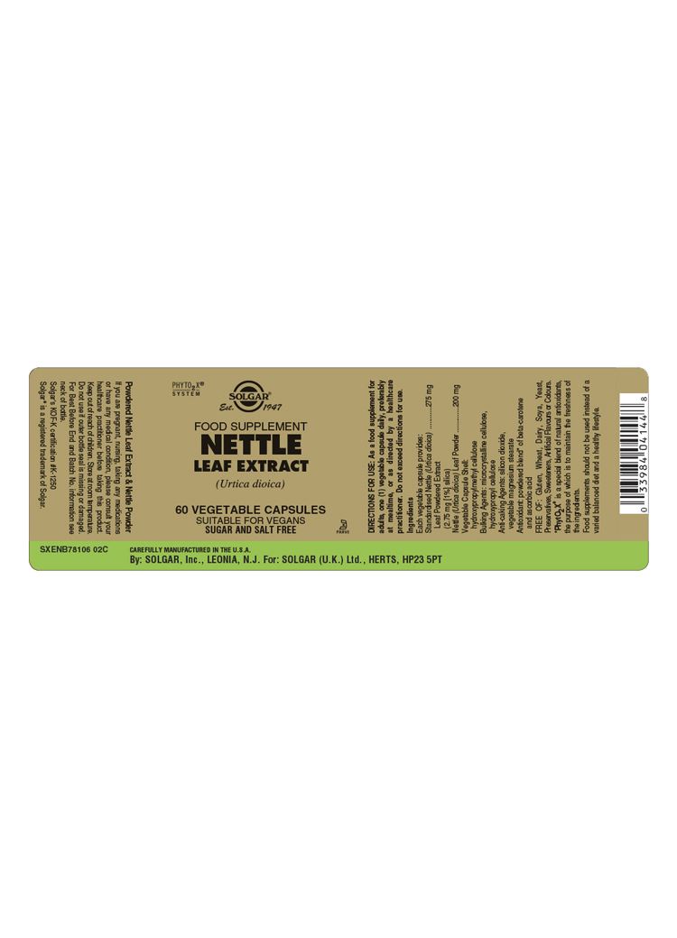 Solgar Nettle Leaf Extract - 60 Vegicaps