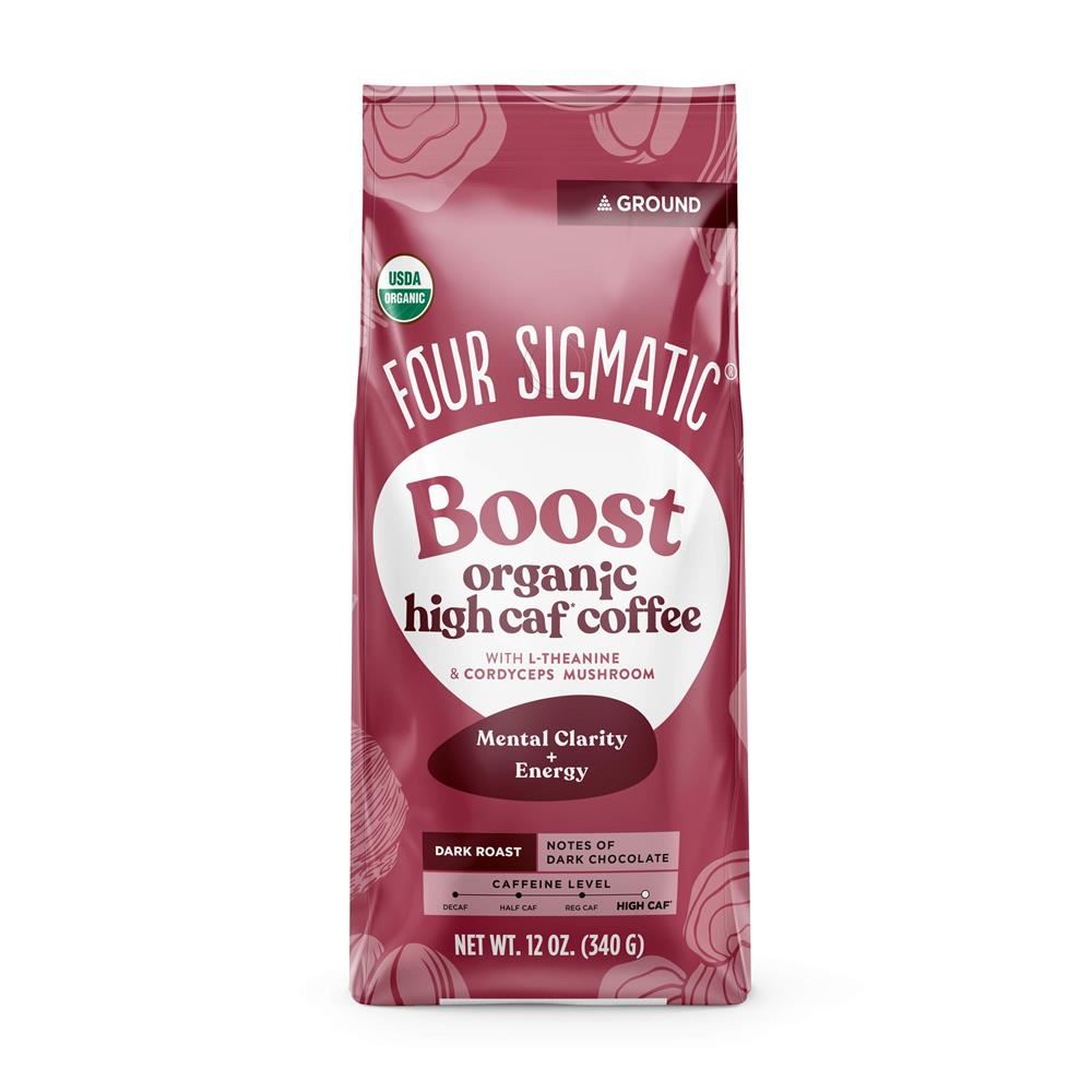 Four Sigma Foods Boost Organic High Caf Coffee with L-Theanine 340g