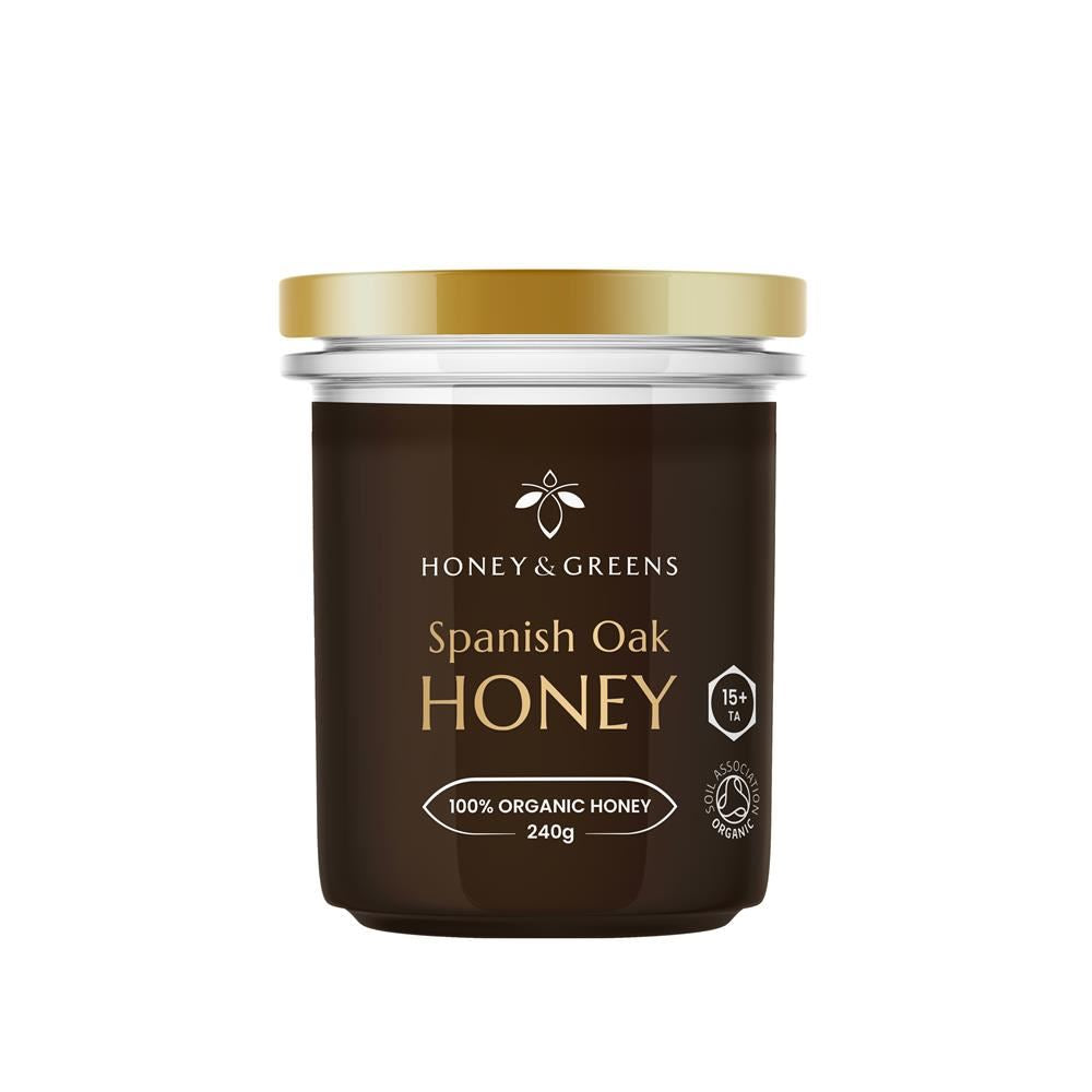 Honey and Greens Spanish Organic Oak Honey 240g