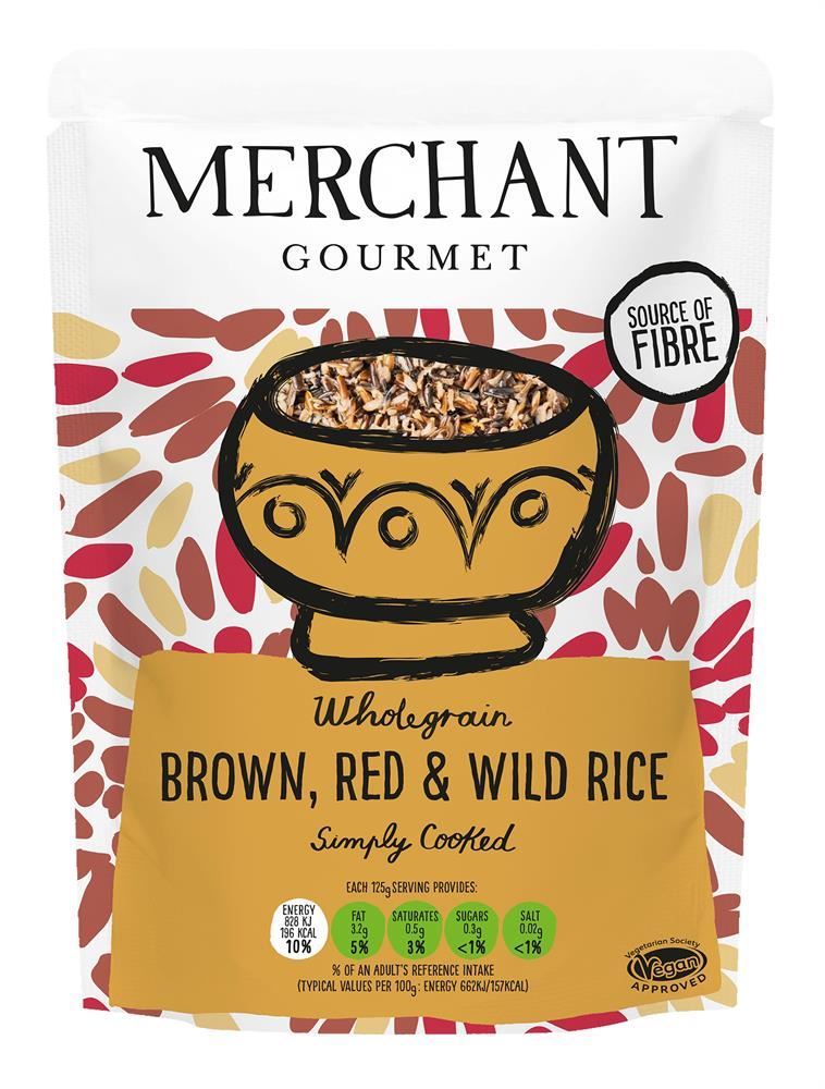 Merchant Gourmet Brown Red & Wild Microwaveable Rice 250g - 6 Pack