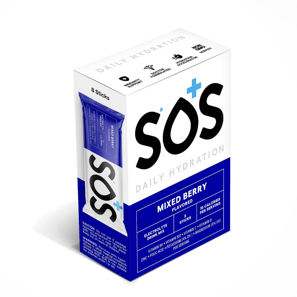 SOS Daily Hydration Electrolyte Drink 8 Sticks - All Flavour