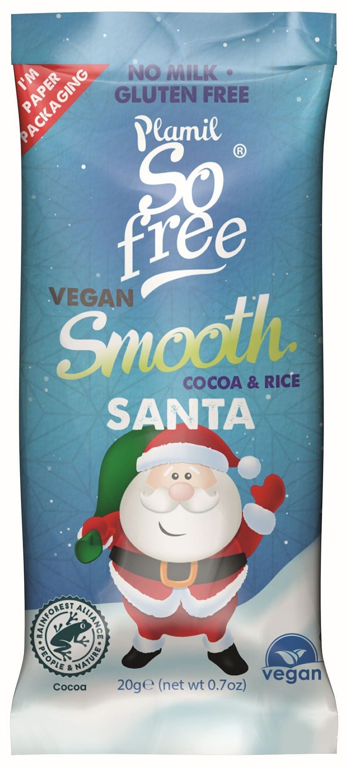 Plamil Salted Caramel Cocoa & Rice Santa Bar 20g - 24 Pack