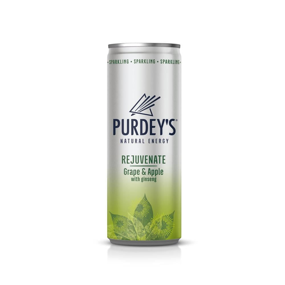 Purdeys Rejuvenate Grape & Apple Natural Energy Drink 250ml - 12 Pack