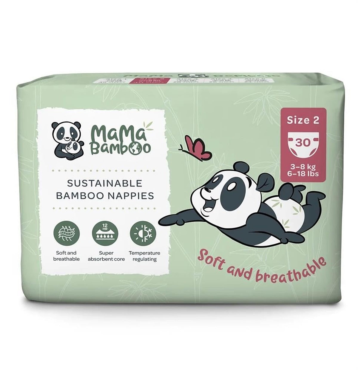Mama Bamboo Eco Nappies - Size 2 (Small) 830g