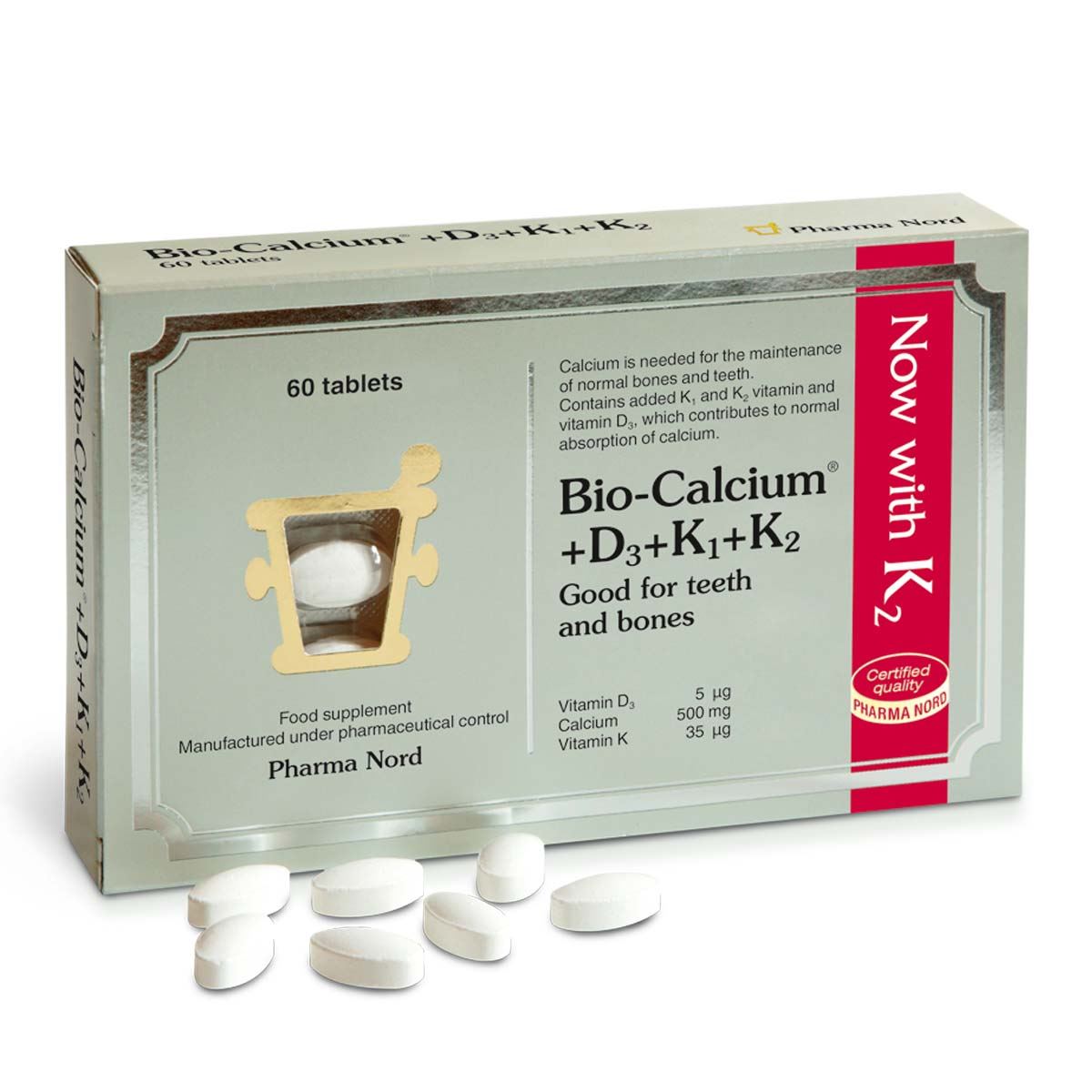 Pharma Nord Bio-Calcium+D3+K1+K2 500mg - 60 Tablets