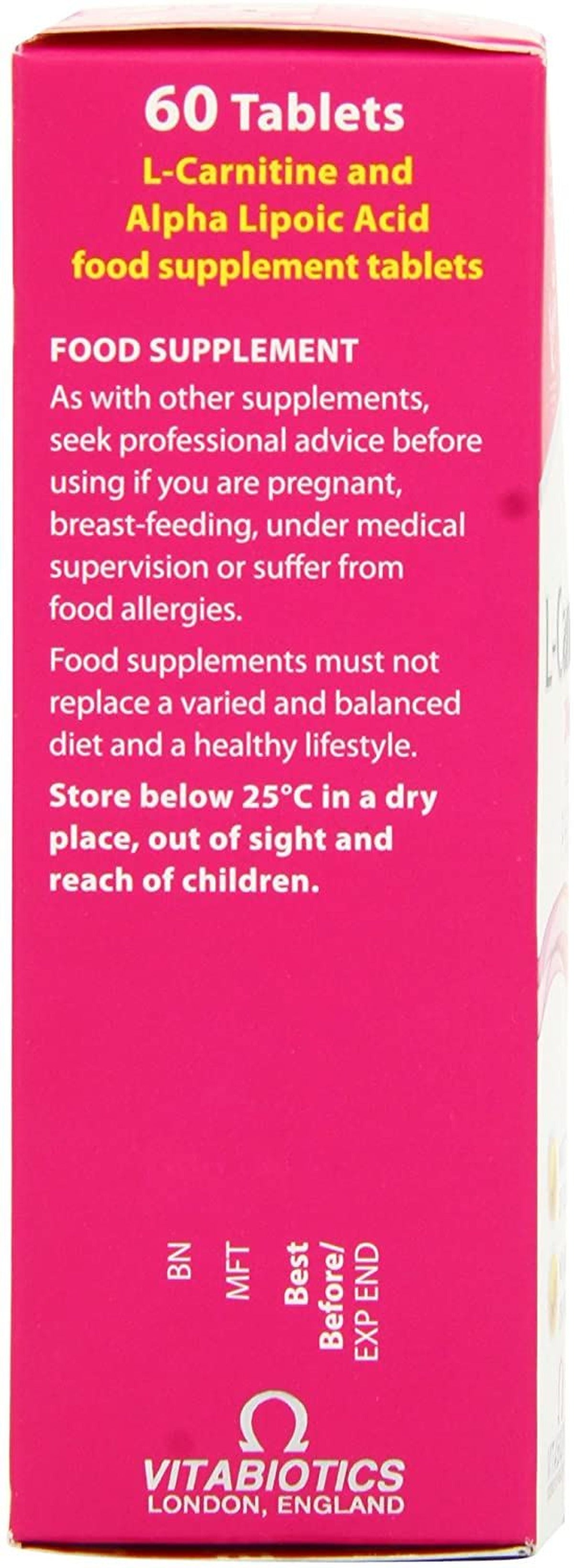 Vitabiotics Ultra L-Carnitine 200mg and ALA 50mg - 60 Tablets - image 4