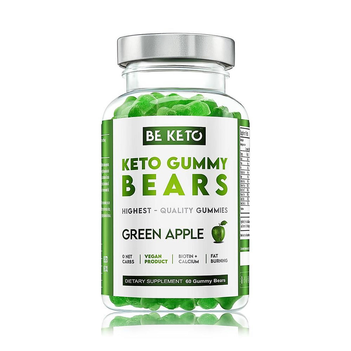 BeKeto Keto Gummy Bears Green Apple 60 pcs.