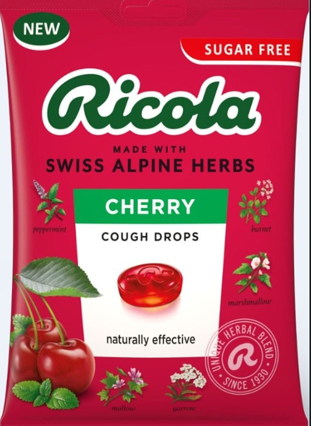 Ricola Cherry Cough Drops 70g Bag Sugar Free