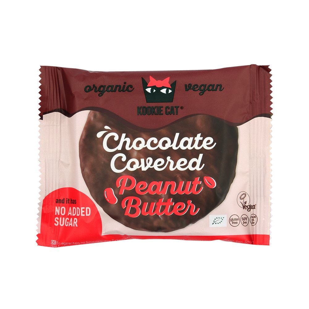 Kookie Cat No Added Sugar Chocolate Cookie with Peanut Butter 50g - 12 Pack