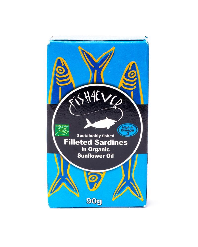 Fish4Ever Filleted Sardines in Organic Sunflower Oil 90g