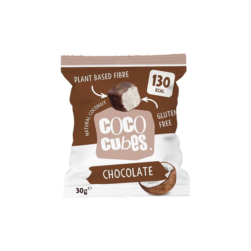 Coco Cubes Delicious Chocolate Coconut Snack 30g - 12 Pack