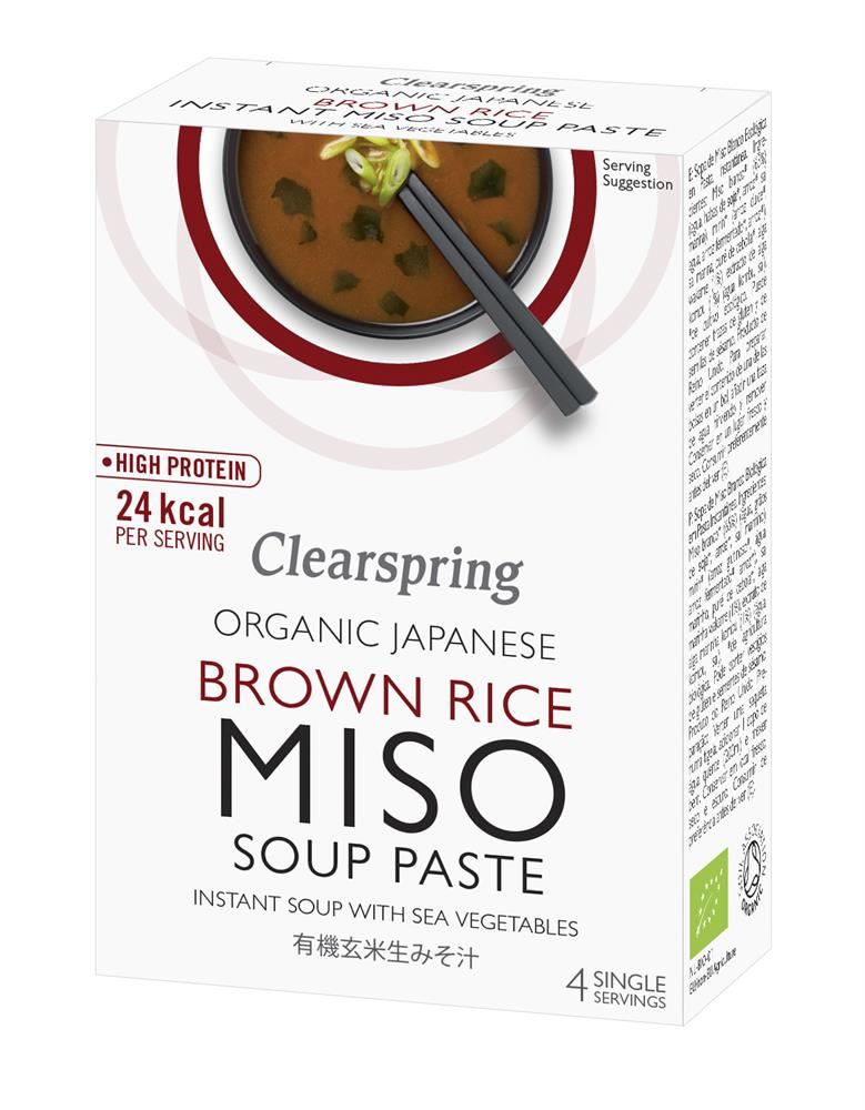 Clearspring OG Japanese Brown Rice Miso Soup Paste with Sea Vegetables 4x15g