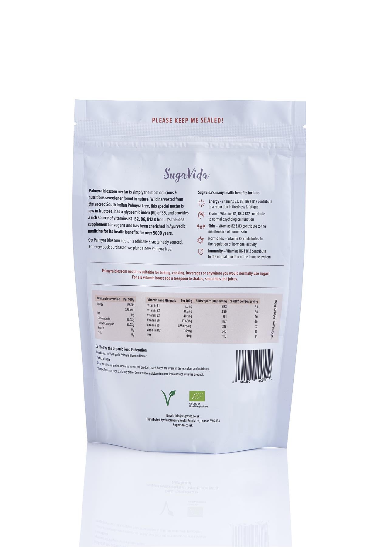 SugaVida's Nutritious Natural Palmyra Blossom Nectar Sugar 250g