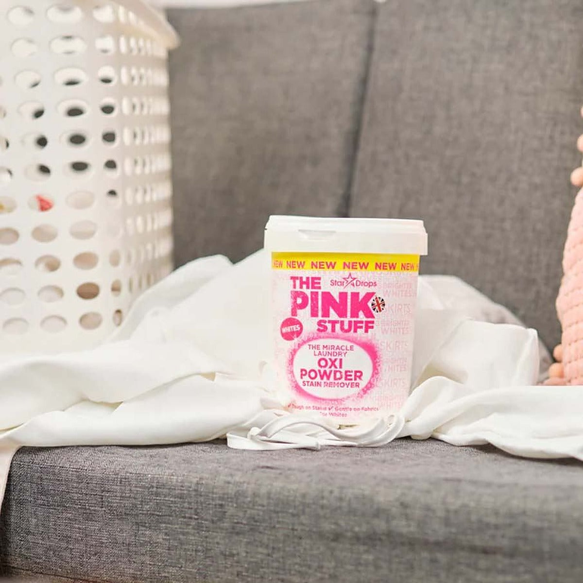 The Pink Stuff Miracle Laundry Oxi Powder Stain Remover for Whites 1kg - image 3