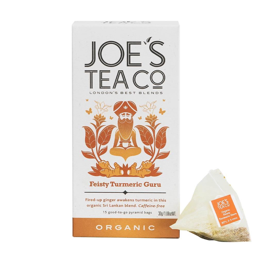 Joes Tea Company Feisty Turmeric Guru - 15 biodegradable pyramid bags