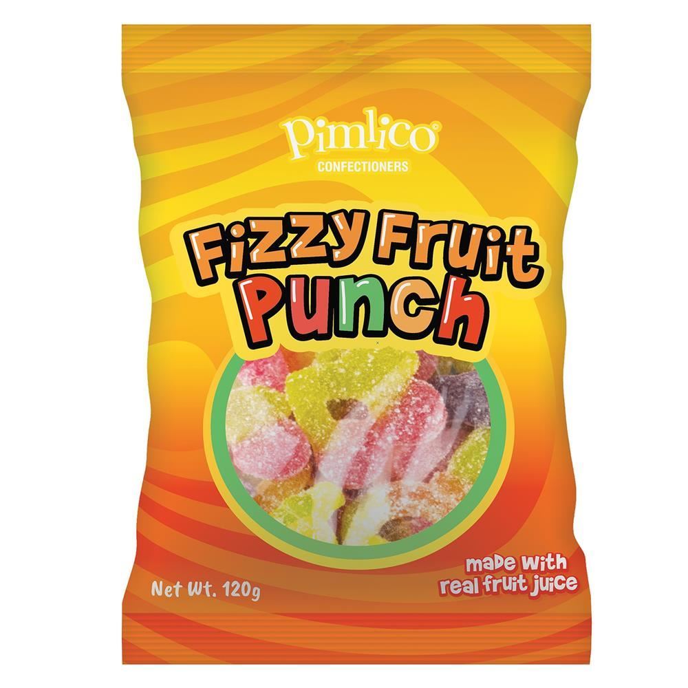 Pimlico Confectioners Fizzy Fruit Punch Bag 120g - 12 Pack