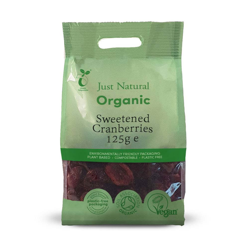 Just Natural Organic Organic Sweetened Dried Cranberries 125g