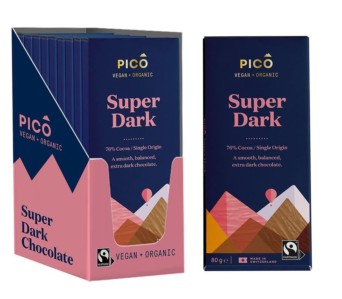 Pico Organic Super Dark Chocolate 80g