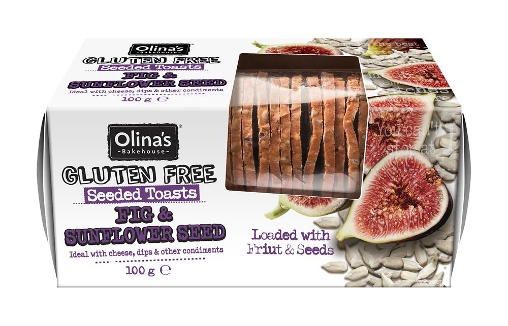 Olinas Bakehouse Gluten Free Fig & Sunflower Seeded Toasts 100g