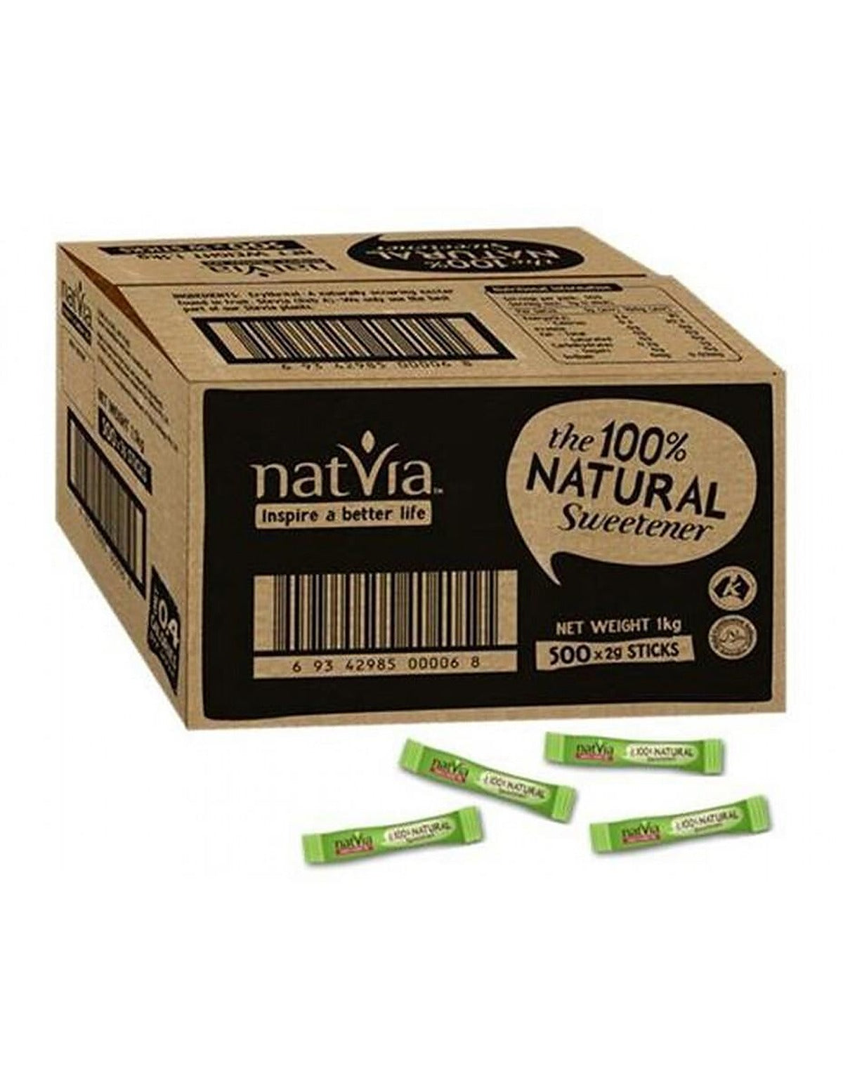 Natvia 100% Naturally Derived Sweetener 500 Sticks (2g each) - image 2