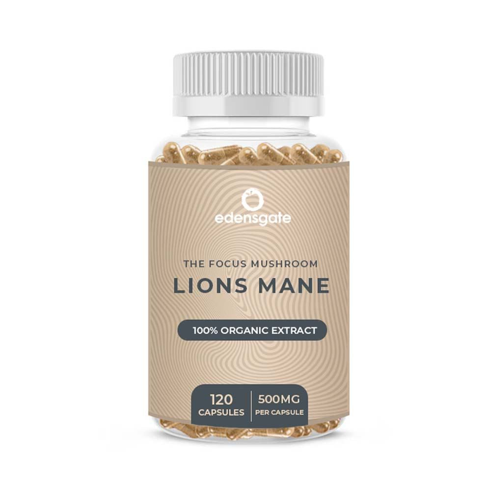 Edens Gate Lions Mane Mushroom Capsules - Premium Extract - 120 Capsules