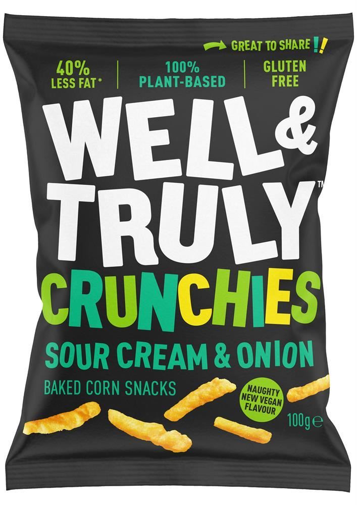 Well and Truly Sourcream & Onion Crunchies Snack 100g - 14 Pack