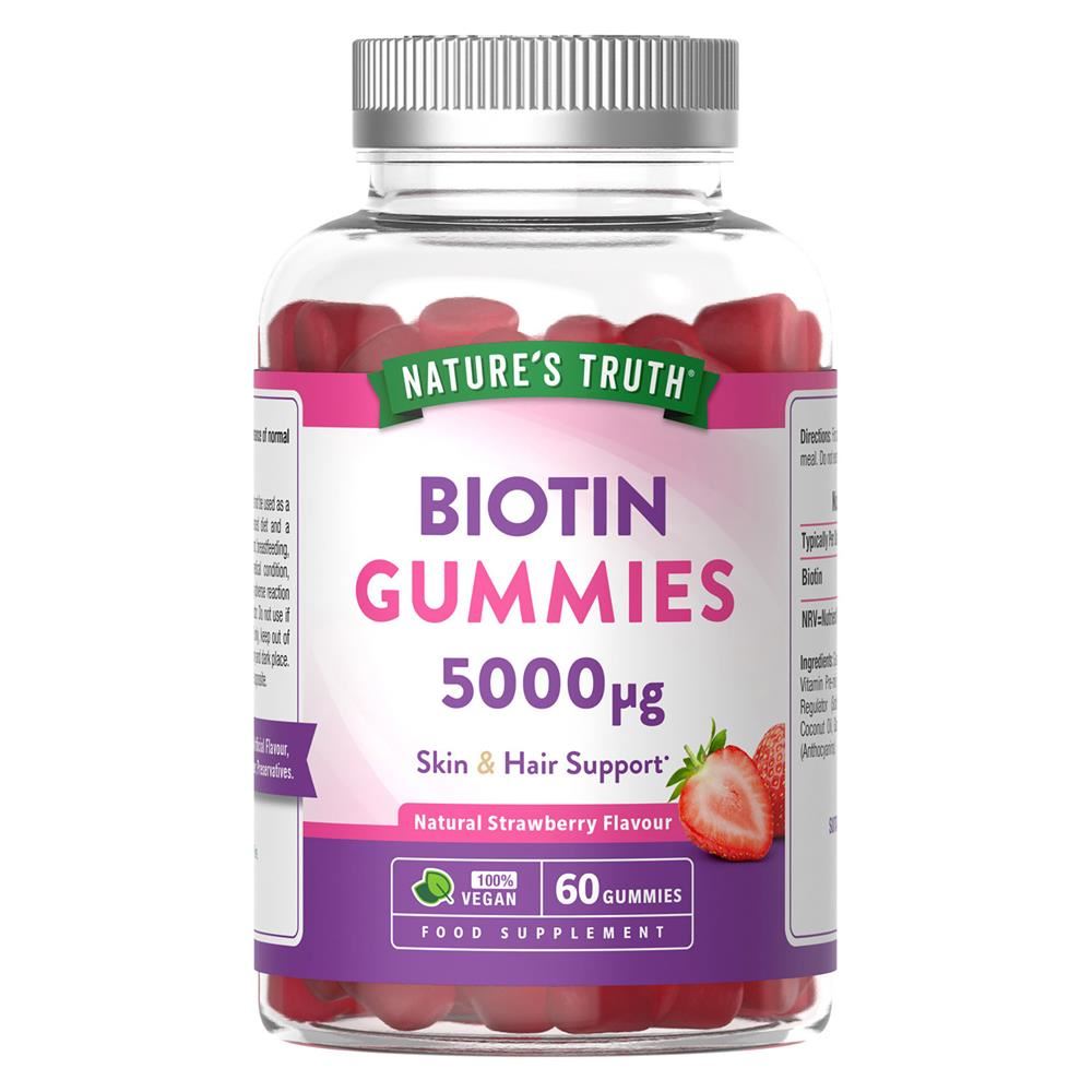 Nature's Truth Biotin 5000ug 60 Vegan Gummies