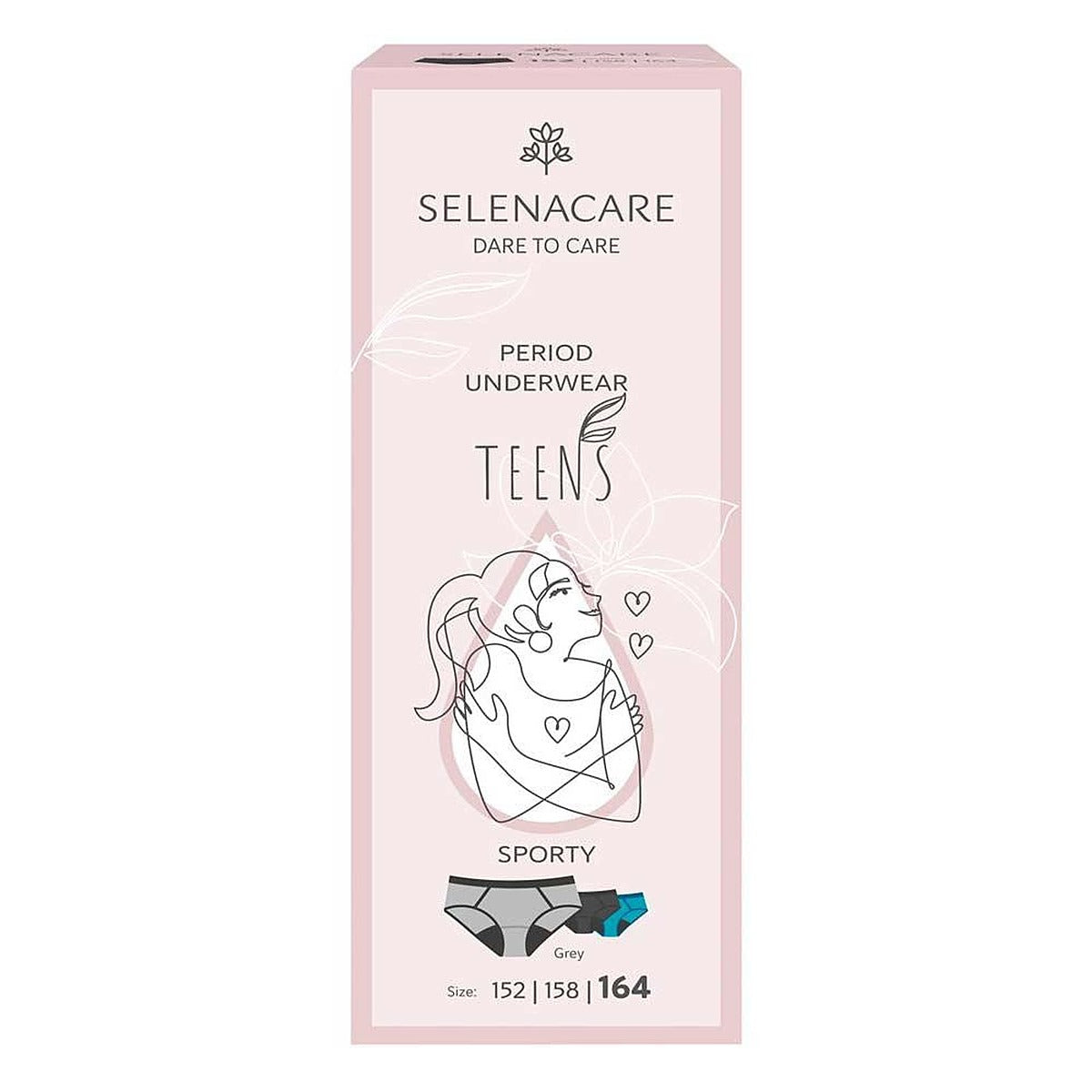 Selenacare TEENS period panties Sporty Grey Size 164