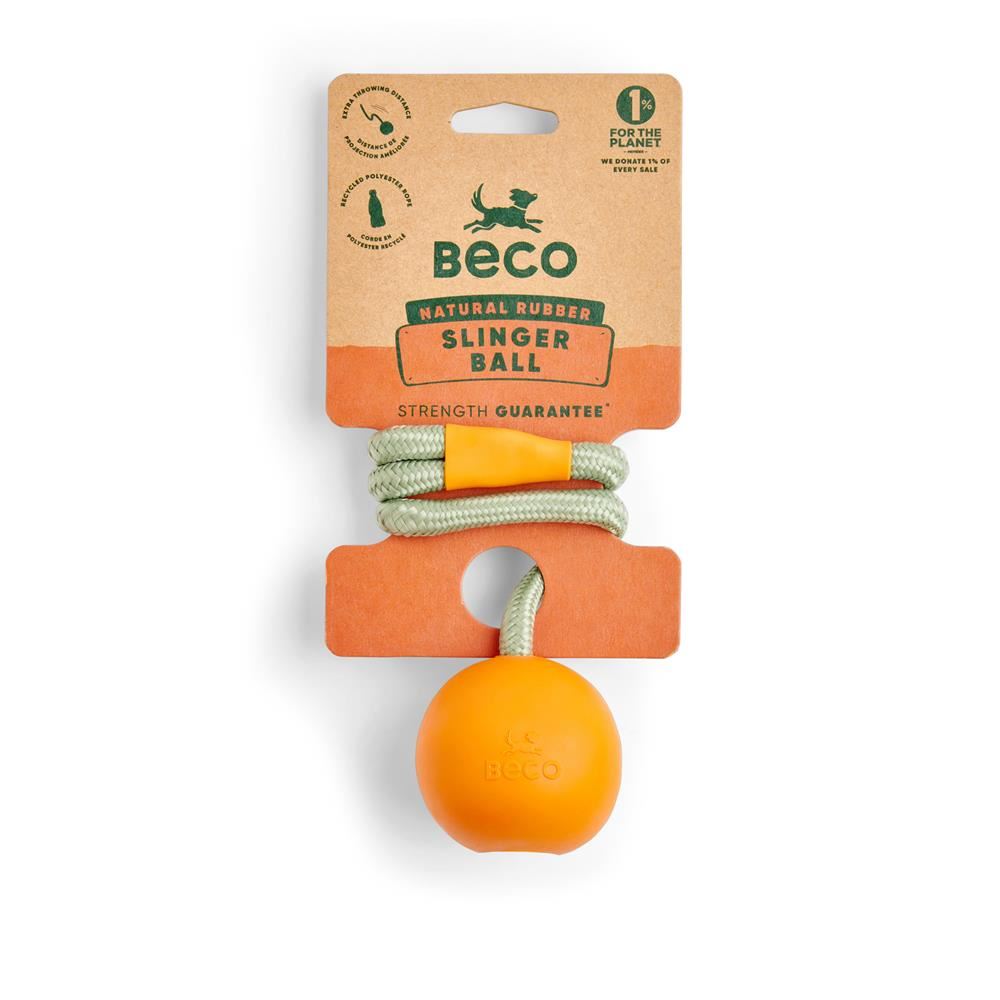 Beco Pets Recycled Rubber Ball on a Rope