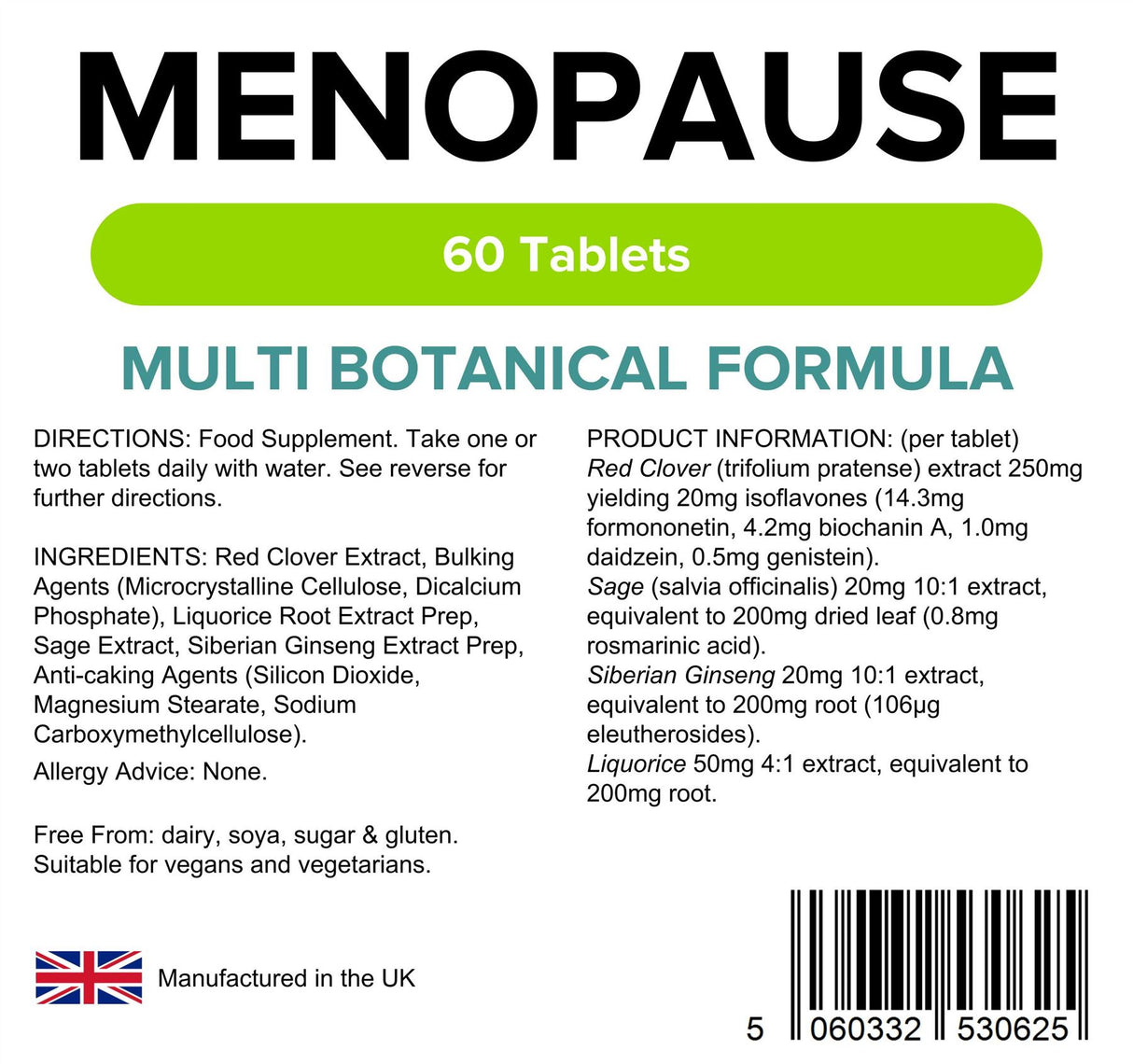 Lindens Menopause Formula - 60 Tablets