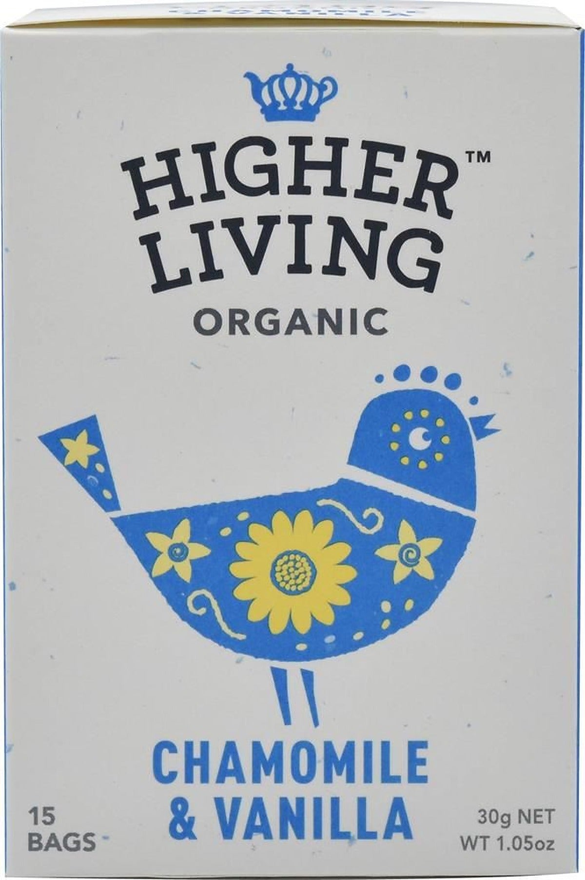 Higher Living Chamomile & Vanilla Organic Herbal Infusion - 15 bags
