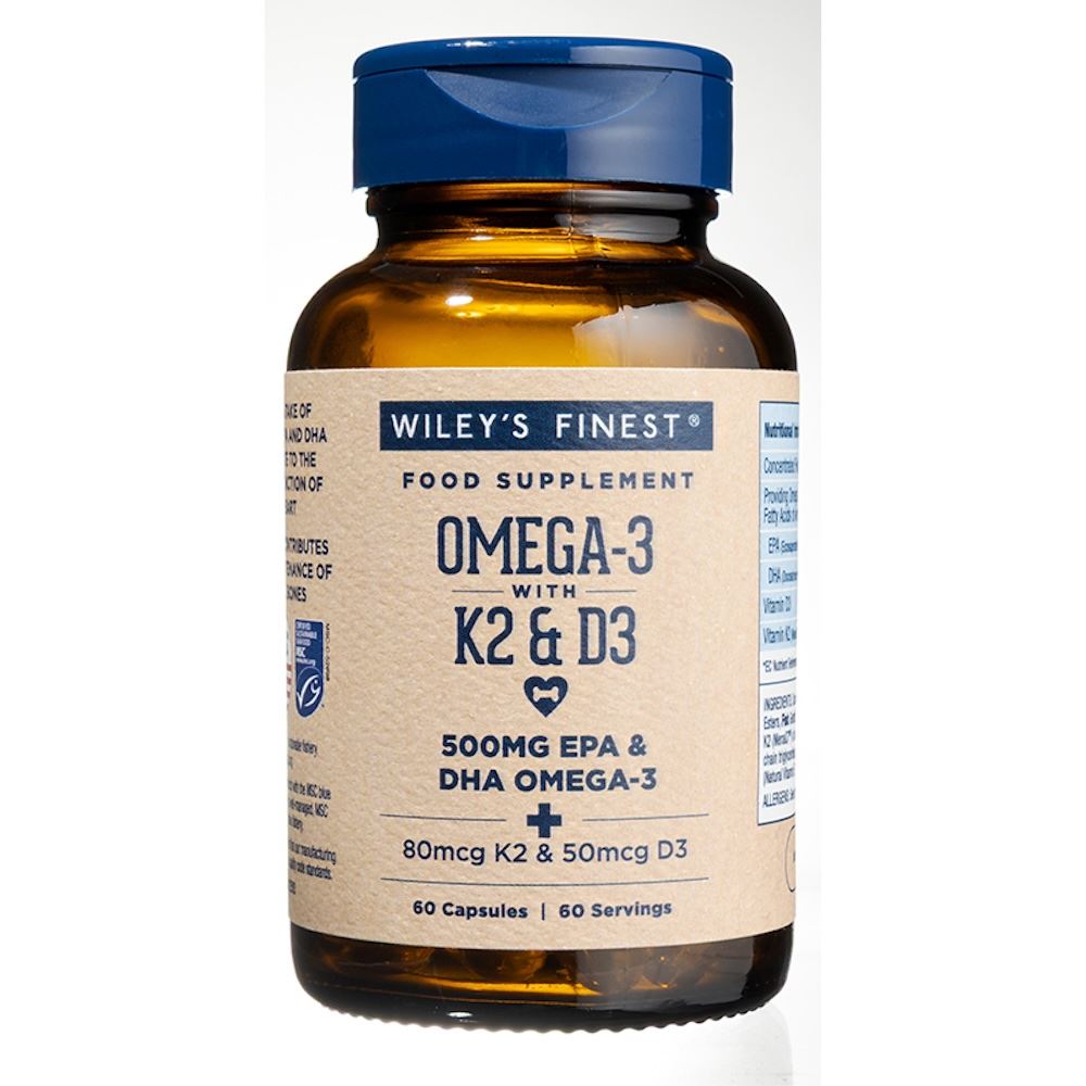 Wiley's Finest UK Vitamin K2 + D3 + Omega-3 60 Gelcaps