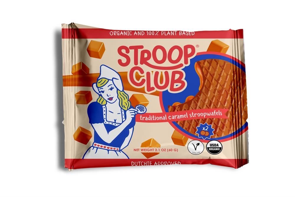 Stroop Club Traditional Caramel Plant Based Stroopwafel 2-pack 60g - 12 Pack