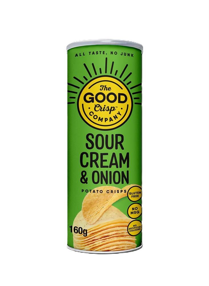 The Good Crisp Co pany Sour Cream and Onion 160g - 8 Pack