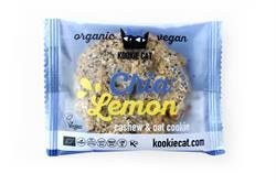 Kookie Cat Chia & Lemon Cookie Organic - Vegan Cashew & Oat Cookies 55g -12 Pack