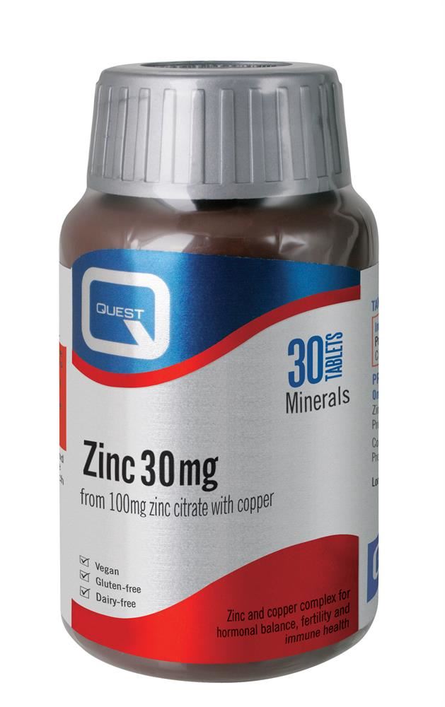 Quest ZINC CITRATE 30mg 30 Tabets