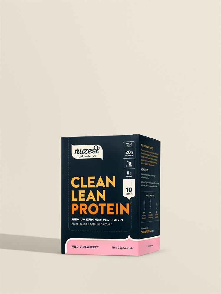 Nuzest Clean Lean Protein 10x25g Sachets Box Wild Strawberry