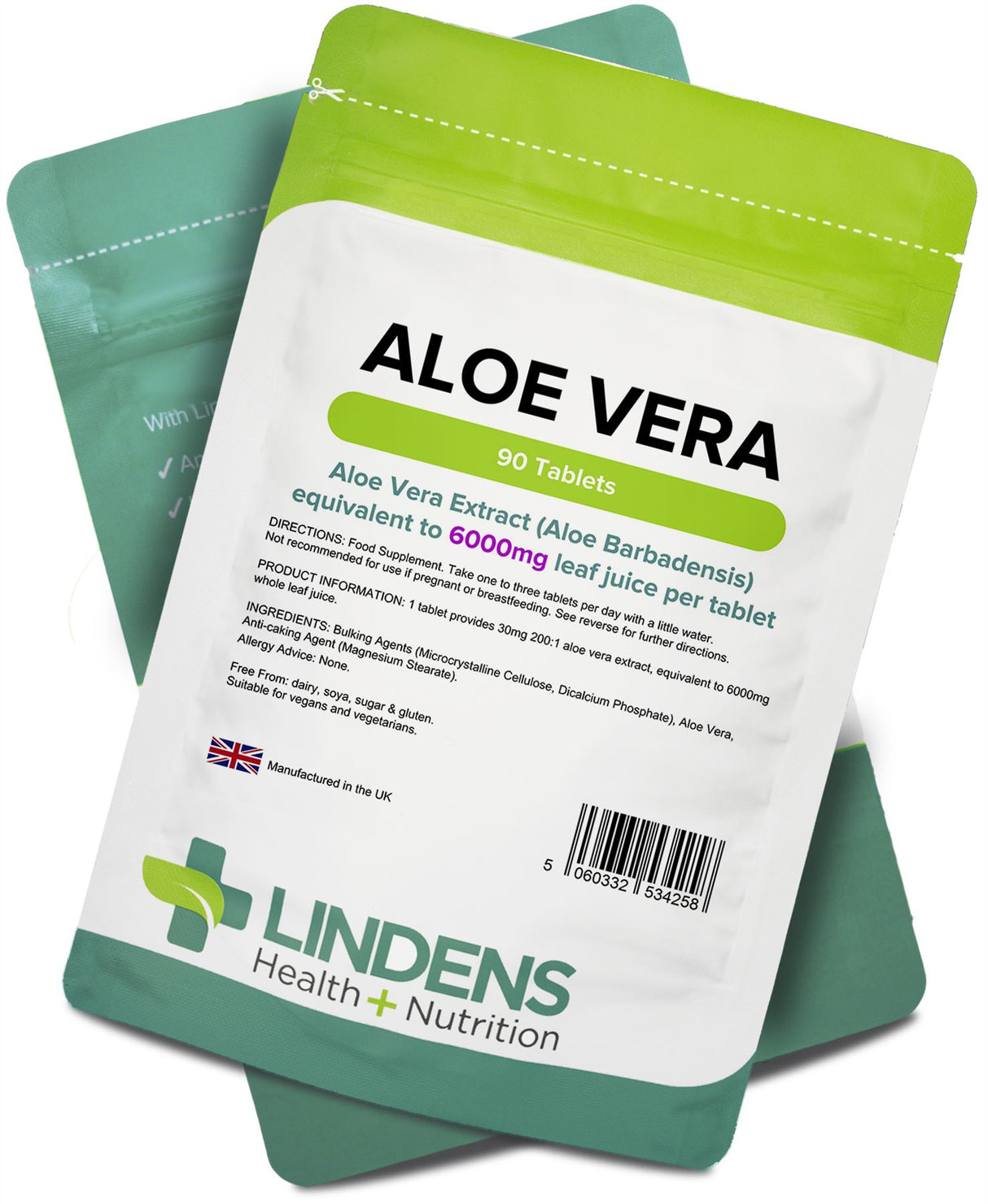 Lindens Aloe Vera 6000mg - 90 Tablets