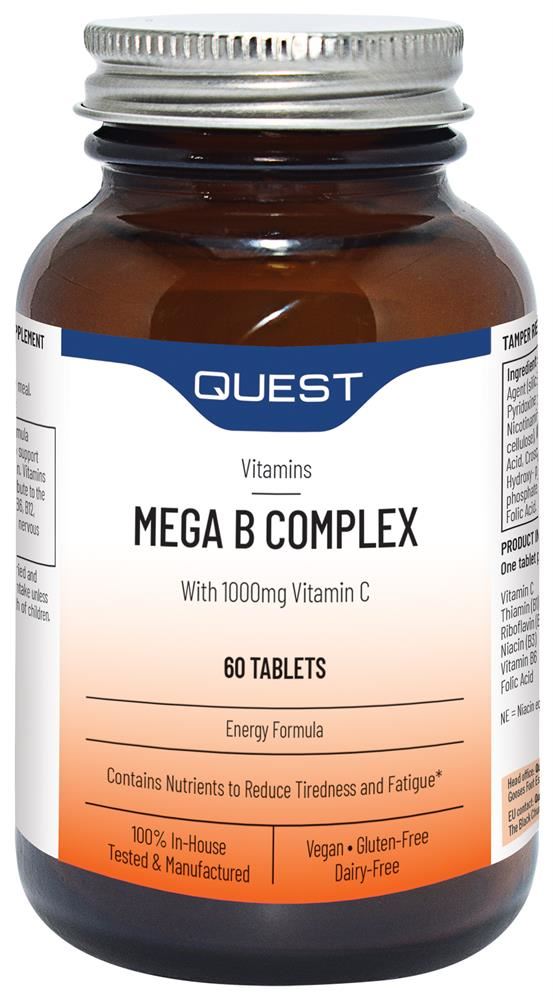 Quest MEGA B COMPLEX + 1000mg VIT C 60 Tablets
