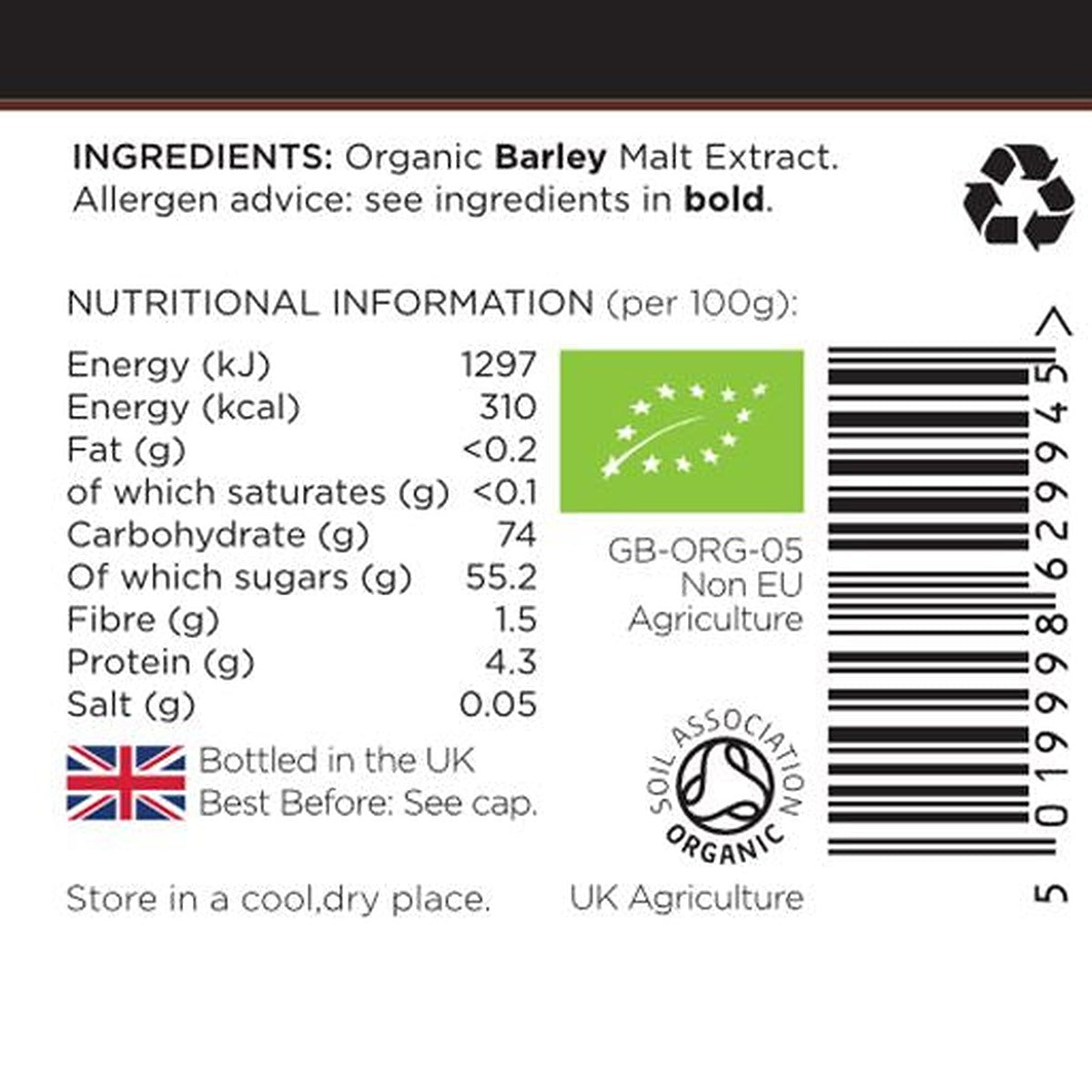 Rayner's Organic Barley Malt Extract - 340g - image 2