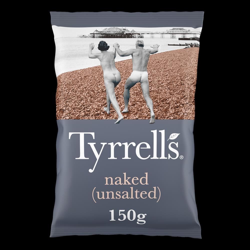 Tyrrells Naked Crisps (No Salt) 150g - 8 Pack