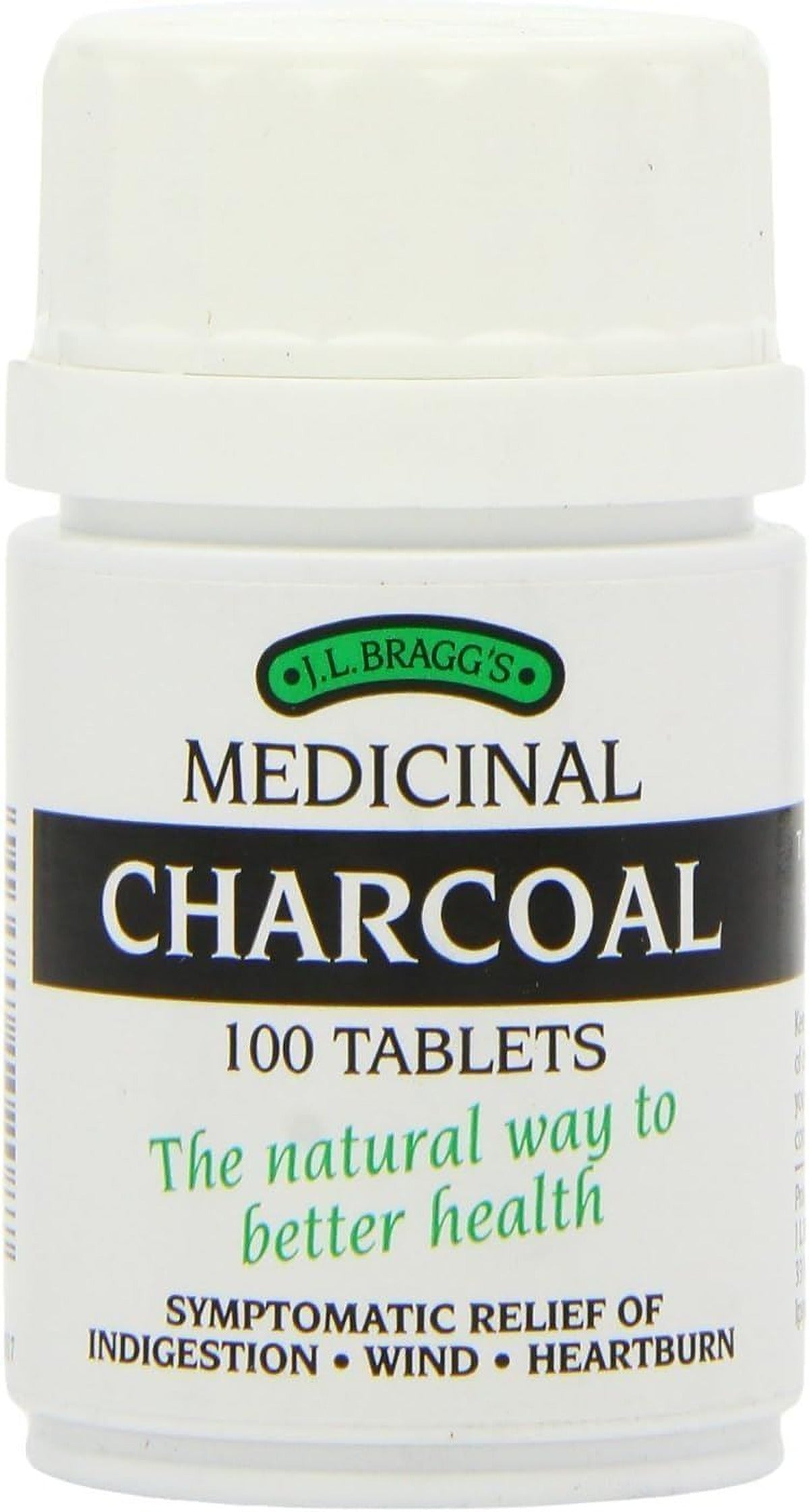 J.L Bragg's Medicinal Charcoal 100 Tablets - Pack of 2