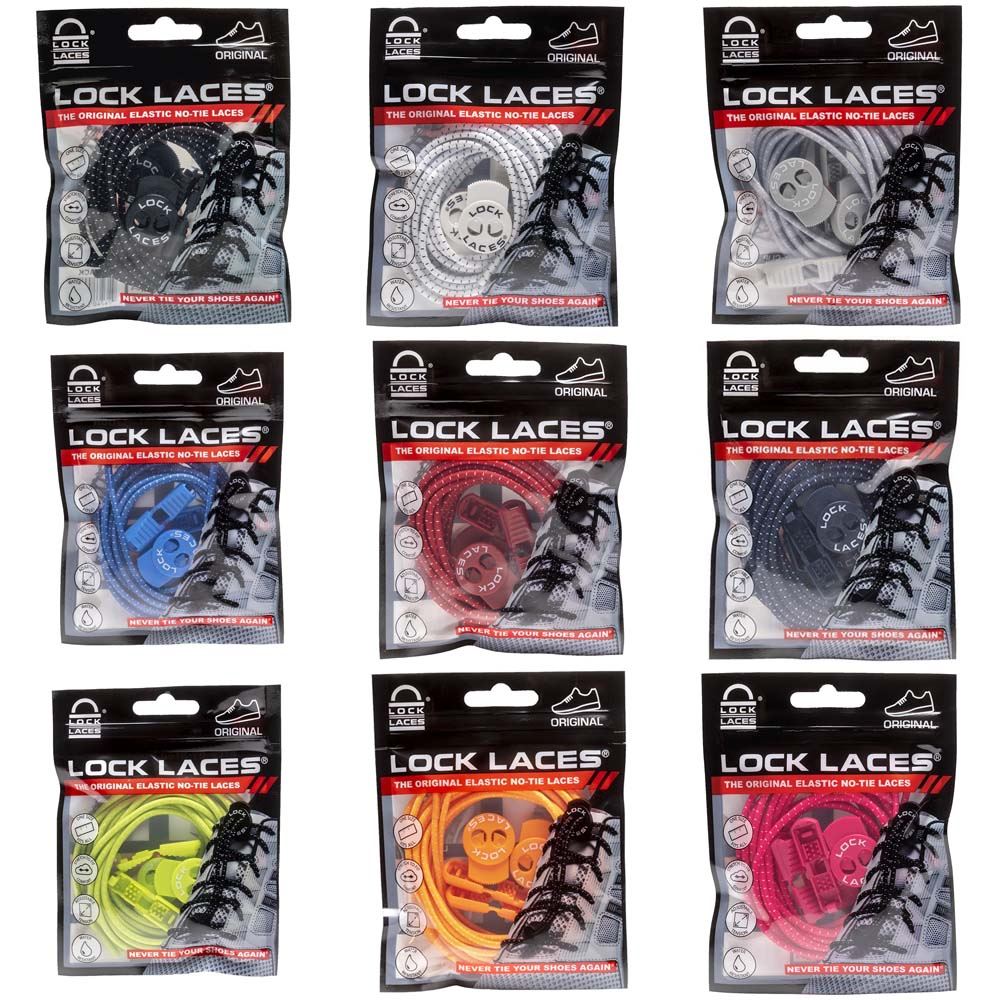 Lock Laces - The Original Elastic No-Tie Shoe Laces - Multiple Colours Available