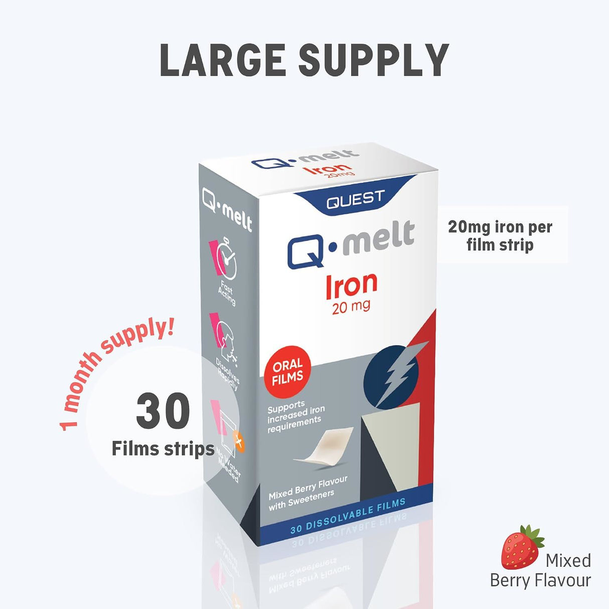 Quest Q-Melt Iron Mixed Berry 20mg - 30 Films
