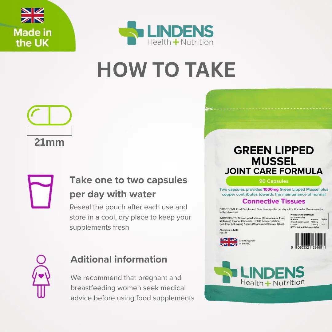 Lindens Green Lipped Mussel 500mg - 90 Capsules - image 4